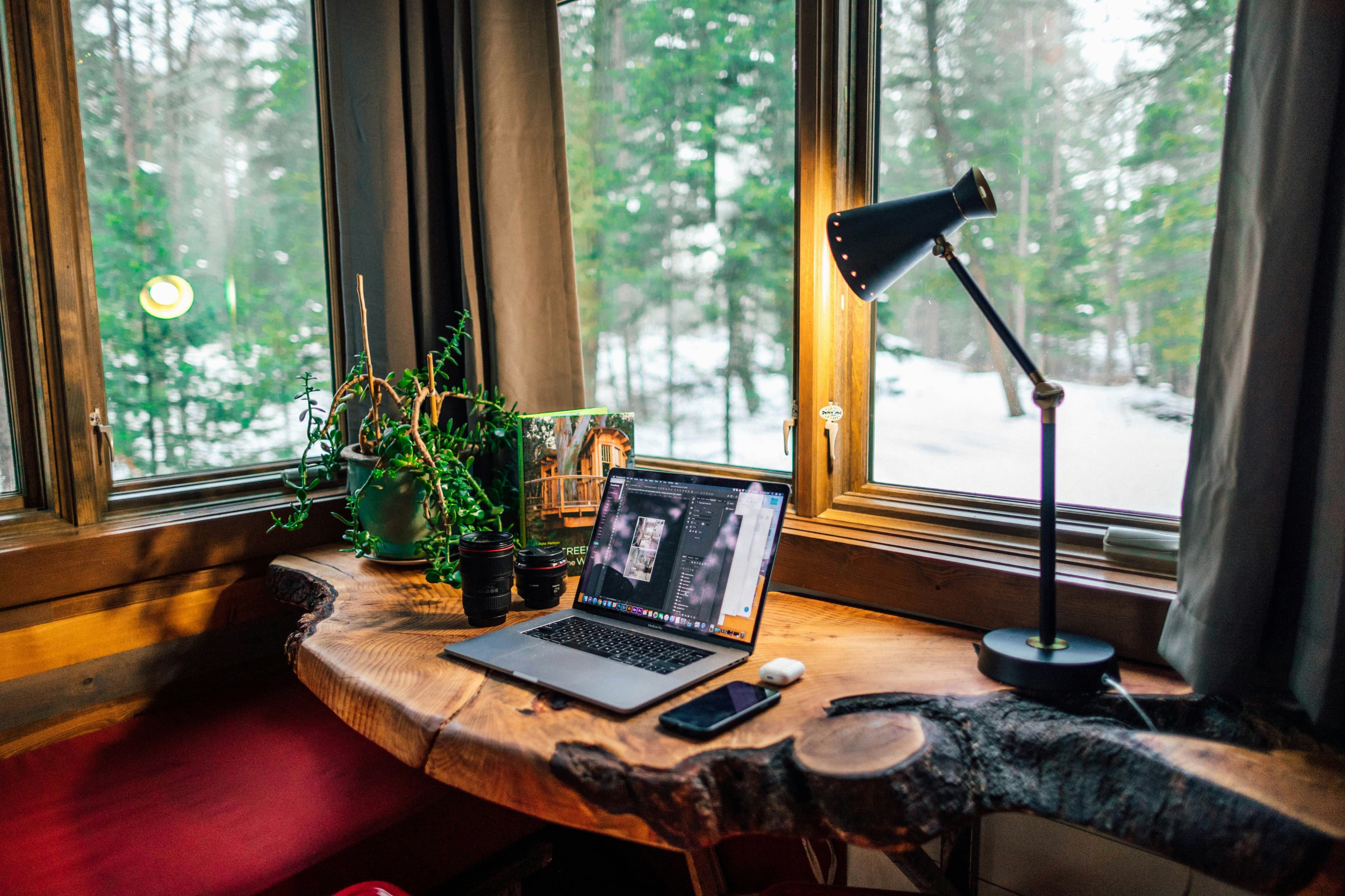 Professional home office setup and technology